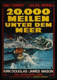7e065 20,000 LEAGUES UNDER THE SEA German R76 Jules Verne classic, cool different art!