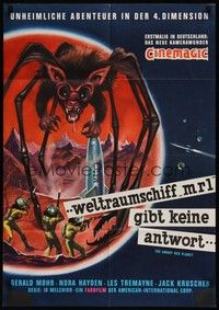7e071 ANGRY RED PLANET German '63 great artwork of gigantic drooling bat-rat-spider creature!