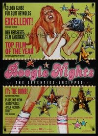 7e095 BOOGIE NIGHTS German '97 P.T. Anderson, Burt Reynolds, artwork of sexy Heather Graham!