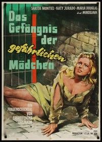 7e110 CARCEL DE MUJERES German '54 Kede artwork of sexy female inmate!