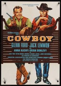 7e126 COWBOY German '58 Glenn Ford & Jack Lemmon in a western movie that has no corn or cliches!