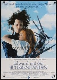 7e153 EDWARD SCISSORHANDS German '91 Tim Burton classic, Johnny Depp w/pretty Winona Ryder!