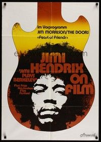 7e159 FEAST OF FRIENDS/JIMI PLAYS BERKELEY German R80 cool close-up of Jimi Hendrix!