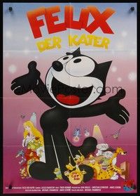 7e160 FELIX THE CAT THE MOVIE German '89 cool cartoon artwork!