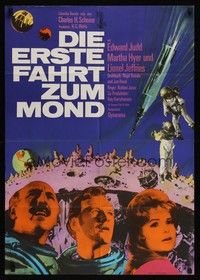 7e163 FIRST MEN IN THE MOON German '64 Ray Harryhausen, H.G. Wells, image of top stars