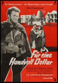 7e164 FISTFUL OF DOLLARS style A German '65 Sergio Leone, Clint Eastwood is the most dangerous man!