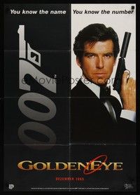 7e172 GOLDENEYE teaser German '95 cool image of Pierce Brosnan as secret agent James Bond 007!