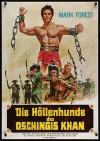 7e184 HERCULES AGAINST THE MONGOLS German '64 different art of Mark Forest as Hercules by Peltzer!