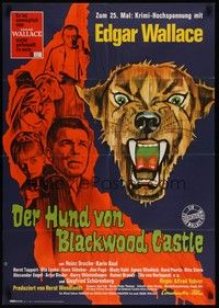 7e188 HORROR OF BLACKWOOD CASTLE German '67 Der Hund von Blackwood Castle, cool art of cast!