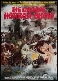 7e189 HORROR SHOW German '79 great art of Lugosi, Hitchcock, Karloff, Chris Lee, and many more!