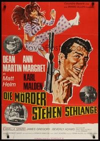 7e255 MURDERERS' ROW style B German '67 art of spy Dean Martin as Matt Helm & sexy Ann-Margret!