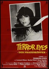 7e261 NIGHT SCHOOL German '81 Rachel Ward's photo & neck being cut by knife, Terror Eyes!