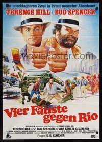 7e262 NOT TWO BUT FOUR German '84 art of Terence Hill & Bud Spencer by Renato Casaro!