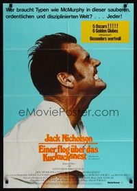 7e266 ONE FLEW OVER THE CUCKOO'S NEST German '76 Jack Nicholson, Milos Forman classic!