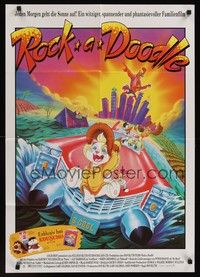 7e288 ROCK-A-DOODLE German '91 Don Bluth cartoon musical adventure, different artwork!