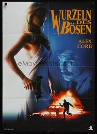 7e289 ROOTS OF EVIL German '92 Alex Cord, sexy image of girl with machine gun!