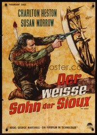 7e295 SAVAGE German '53 Susan Morrow, Goetze art of Native American Charlton Heston!