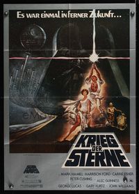 7e313 STAR WARS German '77 George Lucas classic sci-fi epic, great art by Tom Jung!