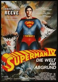 7e316 SUPERMAN IV German '87 great different art of super hero Christopher Reeve by Bussi!