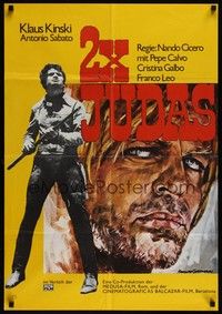 7e321 THEY WERE CALLED GRAVEYARD German '70 Gasparri artwork of Klaus Kinski & Antonio Sabato!