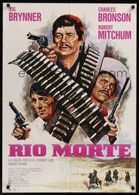 7e332 VILLA RIDES German R70s different art of Yul Brynner as Pancho, Mitchum, Bronson!