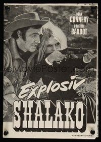 7e303 SHALAKO two-sided German 23x33 '68 Sean Connery as Shalako, sexy Brigitte Bardot!