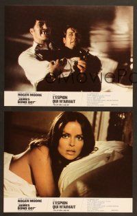 7e970 SPY WHO LOVED ME 12 set A French LCs '77 Roger Moore as James Bond 007, Barbara Bach!
