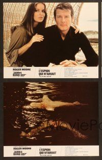7e971 SPY WHO LOVED ME 12 set B French LCs '77 Roger Moore as James Bond 007, Barbara Bach!