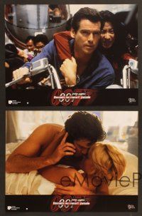 7e979 TOMORROW NEVER DIES 12 French LCs '97 Pierce Brosnan as James Bond 007, Michelle Yeoh!