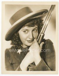 7f061 BARBARA STANWYCK 8x10 still '35 close up holding rifle in costume as Annie Oakley!