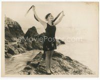 7f067 BETTY COMPSON 8x10 key book still '25 standing in swimsuit on rocky beach from Eve's Secret!