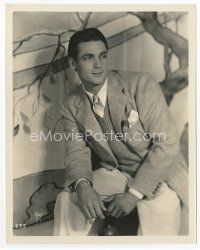 7f091 CHARLES FARRELL deluxe 8x10 still '20s super young seated portrait in suit & tie by Autrey!