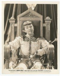 7f102 CLAUDE RAINS 8x10 still '38 on throne as Prince John from The Adventures of Robin Hood!