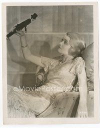 7f112 CONSTANCE BENNETT 8x10 still '30s great c/u seated in chair playing with doll!