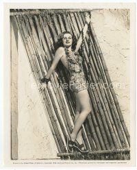7f113 CONSTANCE MOORE 8x10 still '40 full-length in flowered bathing suit & seashell necklace!