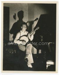 7f118 DICK POWELL 8x10 still '30s playing his banjo by piano in the dark by Elmer Fryer!