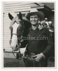 7f152 GENE AUTRY deluxe 8x9.75 still '51 wonderful smiling portrait with his horse by Crosby!
