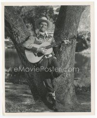 7f149 GENE AUTRY 8x10 still '49 full-length cowboy portrait by tree with guitar by Crosby!