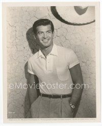 7f163 GEORGE NADER 8x10 still '54 waist-high smiling portrait with his hands in his pockets!