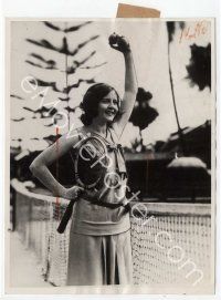 7f377 NANCY CARROLL 6x8.5 Acme news photo '30 red-headed star gets freckles from playing tennis!