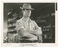 7f389 PAUL NEWMAN 8x10 still '58 waist-high in hat with arms crossed from The Long, Hot Summer!