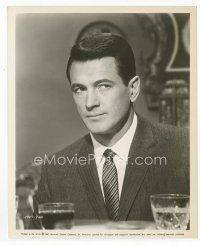 7f403 ROCK HUDSON 8.25x10 still '61 head & shoulders portrait at table from Come September!