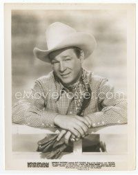 7f419 ROY ROGERS 8x10 still '46 close up standing behind fence from Roll on Texas Moon!