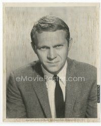 7f447 STEVE McQUEEN 8x10 still '64 great close up of the King of Cool wearing suit & tie!