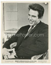 7f507 WARREN BEATTY 8x10 still '61 great seated smiling close up in suit & tie from Lilith!