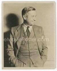 7f511 WILL ROGERS 8x10 still '30s smiling portrait in suit & tie with hands in pockets by Kahle!