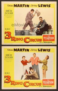 7g688 3 RING CIRCUS 2 LCs '54 Dean Martin w/huge axe & wacky clown Jerry Lewis!