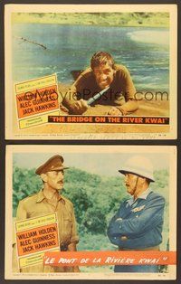 7g695 BRIDGE ON THE RIVER KWAI 2 LCs '58 William Holden, Alec Guinness, David Lean classic!