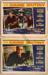 7g697 CAINE MUTINY 2 LCs '54 Humphrey Bogart, Van Johnson!