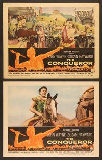 7g703 CONQUEROR 2 LCs '56 John Wayne as Genghis Khan is tied to a yoke and whipped!